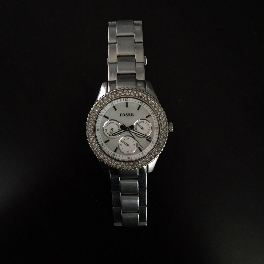 Diamond faced Fossil Watch
